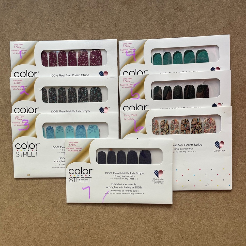 7 Color Street nail packs - unopened
